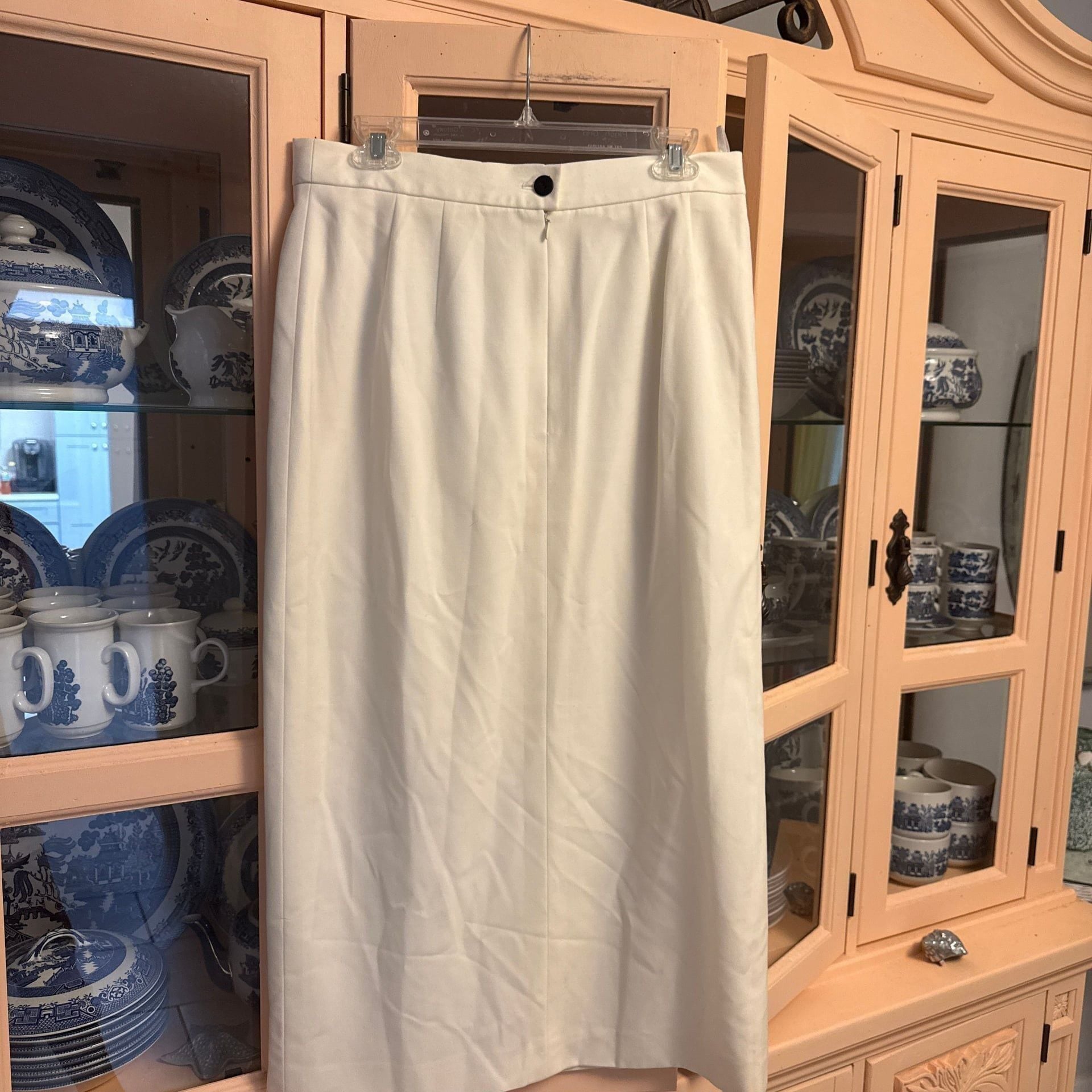 Vintage Escada Margaretha Ley Cream Wool Pencil Skirt Size 42